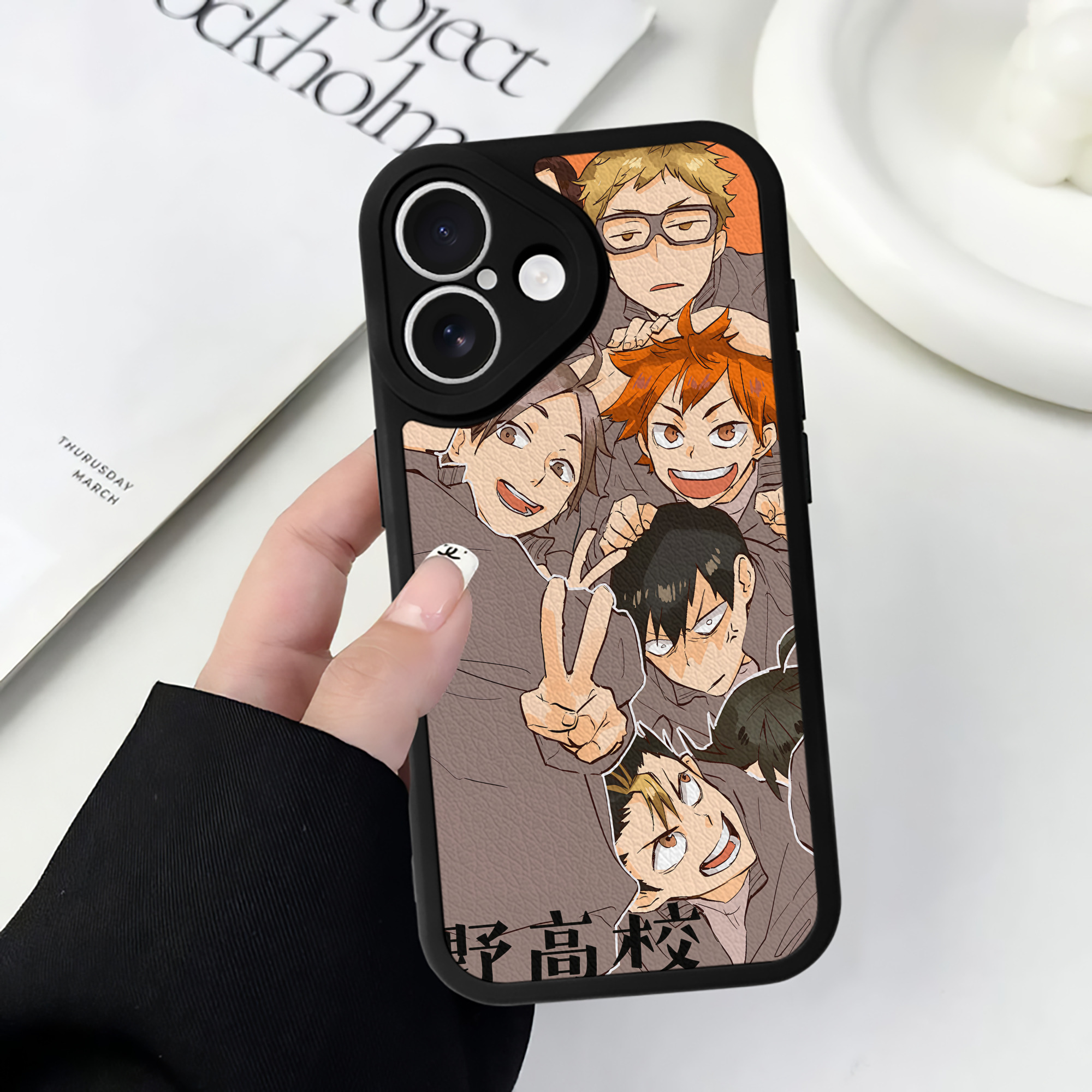 （画像用） ハイキュー!! Haikyu!! 【iPhone 16シリーズ対応】シリコンスマホケース（レザー調） 材質：シリコン